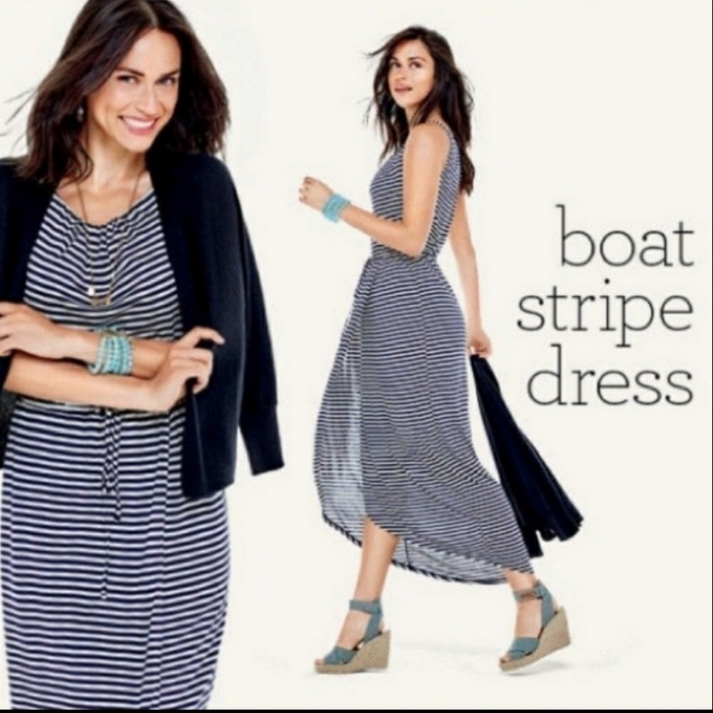 Cabi boat stripe dress maxi nautical casual summer